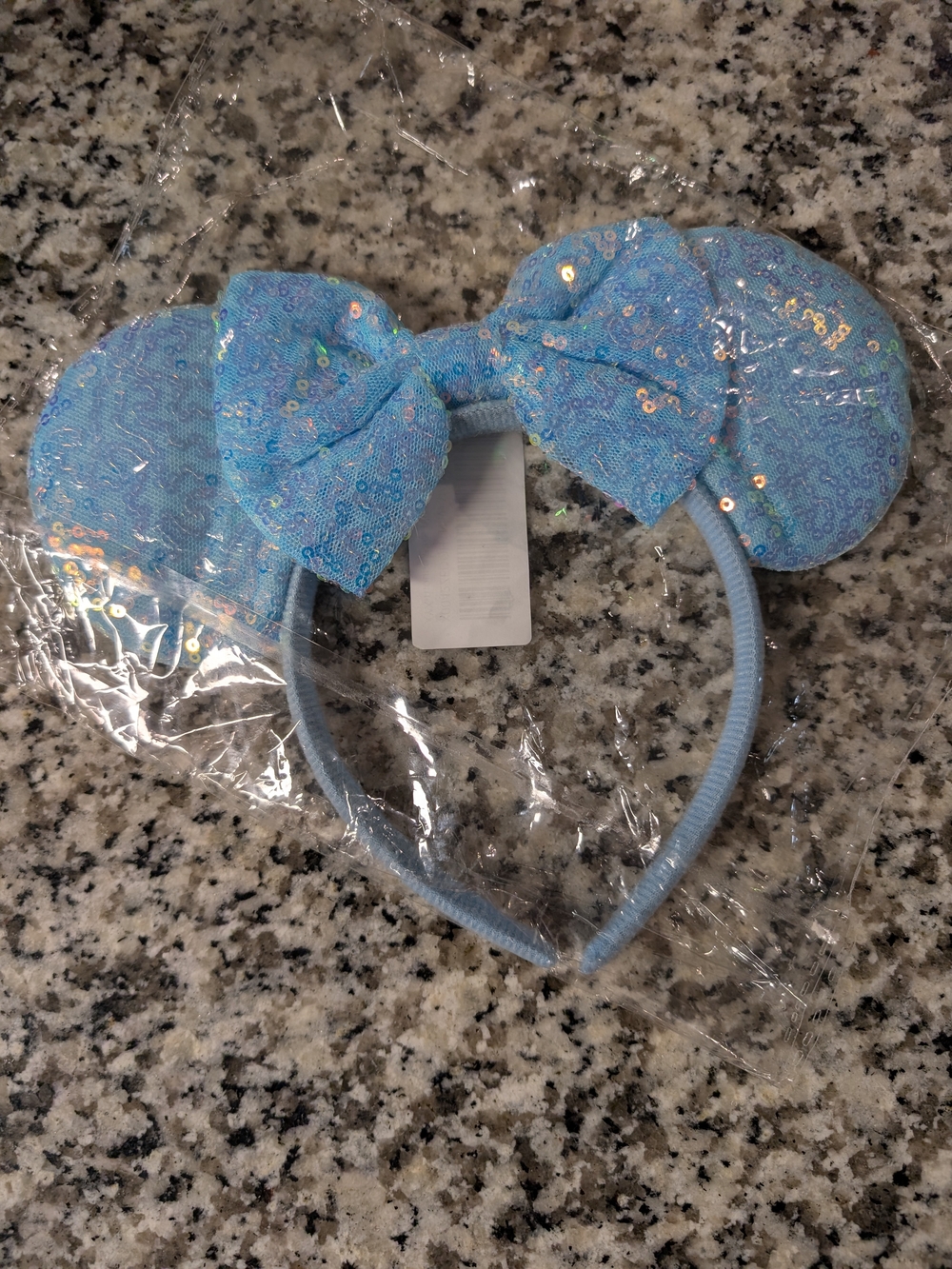 Sequin Mouse Ear Headband - Light Blue